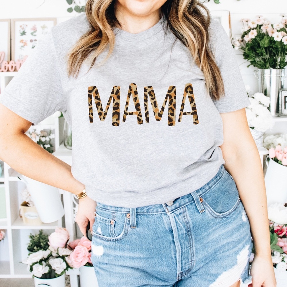 Mama Crew Neck Short Sleeve Tee Shirt
